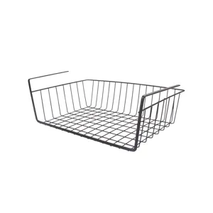 Cestino portaoggetti sospeso in filo metallico per organizer da cucina e dispensa