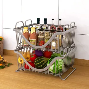 Cuisine bureau étagère de rangement multicouche organisateur en plastique multifonctionnel.
