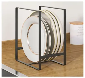 Scolapiatti in metallo nero organizer per piatti da cucina supporto salvaspazio.