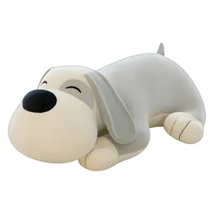 Cute plush sleeping dog pillow soft puppy cushion toy for girls gift bedroom decor cozy