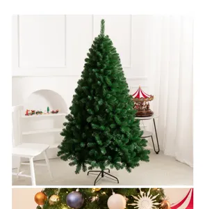 Vue complète d'un sapin de Noël artificiel de qualité avec des décorations festives