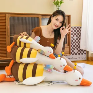 Divertente Peluche Oca Ape Morbido Peluche Animale Bambola Carino Cartoon Anatra Cuscino Decorazione Casa Compagno Regalo