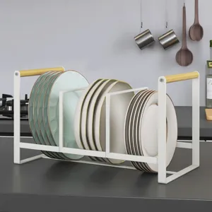 Scolapiatti da Cucina in Acciaio al Carbonio in Stile Giapponese Scaffale di Stoccaggio per Stoviglie Organizer per Piatti Piccoli