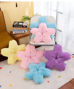 Cute cherry blossom plush pillow set, soft floral cushion for living room, bedroom or cozy home decor.