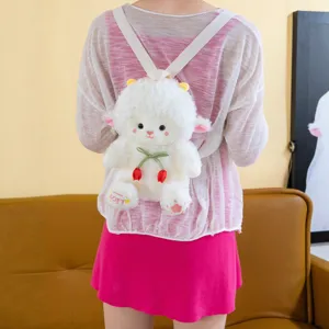 Zaino in peluche di pecorella carina borsa morbida di cartone animato per ragazze regalo