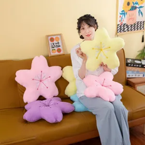 Cute cherry blossom plush pillow soft flower cushion for home sofa living room decor