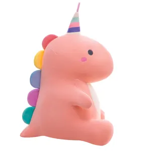 Cute colorful candy dinosaur plush toy, soft stuffed animal doll for kids sleeping and birthday gifts.