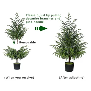 Realistic 90cm PE Norfolk pine artificial Christmas tree with black pot for holiday home decor