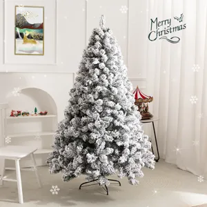 Grand sapin de Noël artificiel en PE floqué de neige pour décoration intérieure élégante