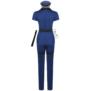 Sexy police costume jumpsuit for women, Halloween cosplay party outfit with props included.