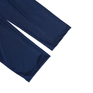 Close-up view showing the smooth dark blue fabric texture and fine stitching details.