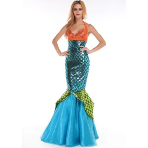 Adult women mermaid costume halloween role play cosplay stage performance fancy dress outfit