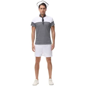 Men sailor costume halloween striped cosplay outfit, comfortable and stylish for parties.