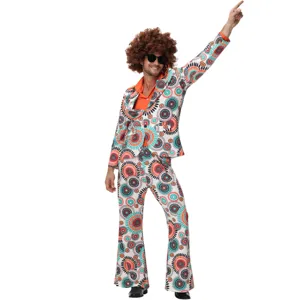 Costume Disco Années 70 Homme Rétro Costume Fête Halloween Tenue Carnaval Déguisement