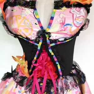 Halloween printed vampire bride costume cosplay dress for party performance and holiday events.