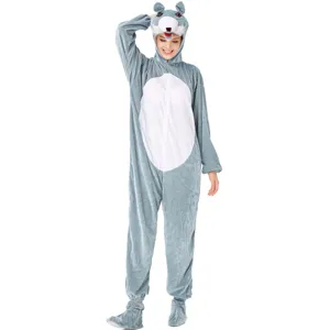 Women Halloween Wolf Costume Animal Jumpsuit Cosplay Stage Performance Outfit Wolf Role Play One-Piece Suit With Hood