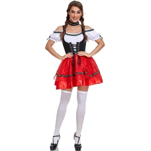 Sexy German Oktoberfest costume for women, traditional beer maid outfit for Halloween parties.