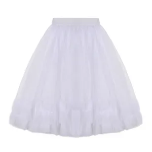 White tulle tutu skirt women fluffy petticoat layered mesh skirt underskirt party costume