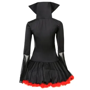 Halloween vampire costume women black red devil cosplay dress sexy queen party outfit