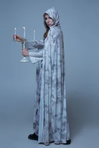 Longue robe de sorcière à capuche cosplay pour Halloween fantôme et vampire fête vêtement