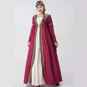 Costume de reine médiévale pour femmes, belle robe de cosplay Renaissance pour Halloween.