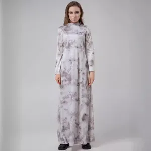 Robe longue maxi tie and dye à manches longues col montant cosplay Halloween femme vue corps entier