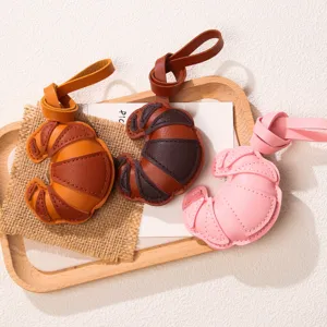 Set van drie creatieve PU-leren tassenhangers in de vorm van een croissant in diverse kleuren