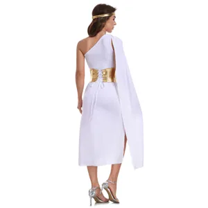 Greek goddess costume Halloween cosplay white dress sexy Athens party stage outfit