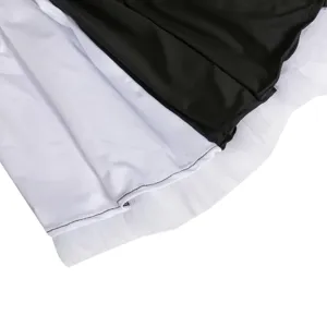 Black and white layered cosplay costume skirt detail view, perfect for Halloween parties.