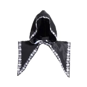 Halloween Totenkopf Druck Kapuzenumhang Hexe Sensenmann Cape Mittelalter Punk Kostüm Für Damen Gothic Party Cosplay