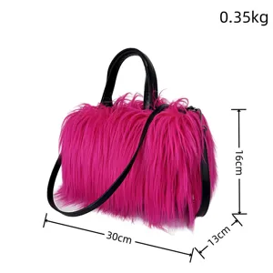 Bolso de mano rosa de piel sintética estilo Y2K, dimensiones 30x16x13cm y peso 0,35kg