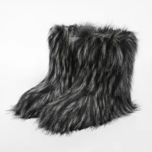 Botas de nieve de piel sintética de lujo para mujer con estilo estético Y2K invierno.