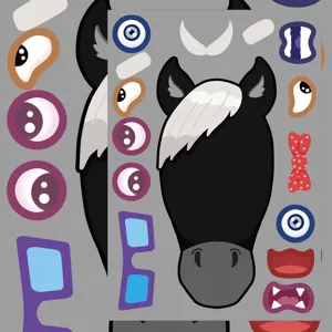 DIY Cartoon Horse Face Sticker Puzzle Kids Fun Decal Creative Toy Set for Room Decor