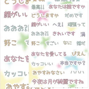 Schattige Japanse tekst waterdichte stickerbladen voor DIY telefoonhoesjes en notebooks.