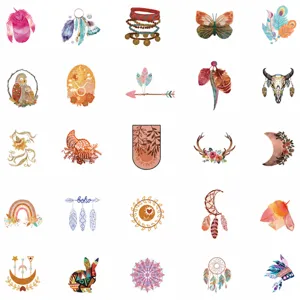 Bohemian style waterproof DIY decorative stickers for laptops, guitars, and journals.