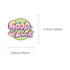 Original cartoon graffiti letter Good Luck sticker for laptop, phone case and planner deco.