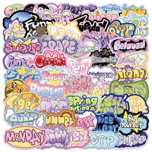Colorful Cartoon Graffiti Letter Stickers Waterproof Vinyl Decals For Laptop Planner Phone Case DIY Decoration