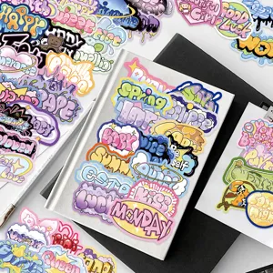 50pcs cartoon graffiti letter stickers for journaling laptop phone case decoration DIY art craft