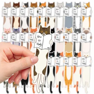 Cute cat reading bookmarks creative paper page clips for students and book lovers lovely design