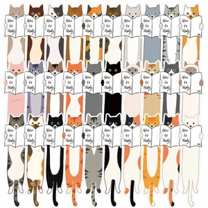 Cute Cat Reading Bookmarks Paper Book Page Markers Student Reading Stationery