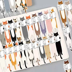 Cute cat shaped bookmarks set creative reading page markers cute animal stationery items