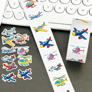 Cartoon airplane roll stickers, cute waterproof stickers for kids, diary and cup decor.