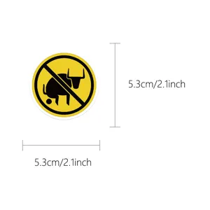 Pegatina divertida de advertencia de toro impermeable para funda de telefono 5.3cm