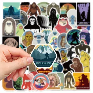 50 Pcs Bigfoot Yeti Pegatinas Cartoon Impermeables Calcomanías de Vinilo para Portátil Coche
