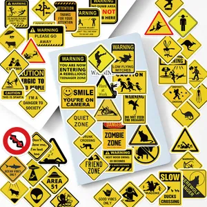 Pegatinas divertidas de señales de advertencia impermeables para funda de teléfono