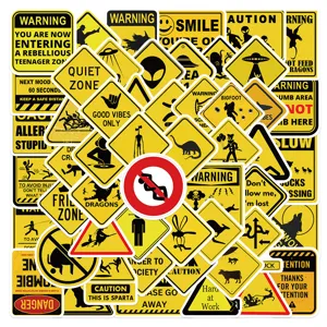 Pegatinas de Vinilo Impermeables Divertidos Carteles de Advertencia Calcomanías Para Funda de Teléfono Botella de Agua Maleta Espejo Arte de Graffiti