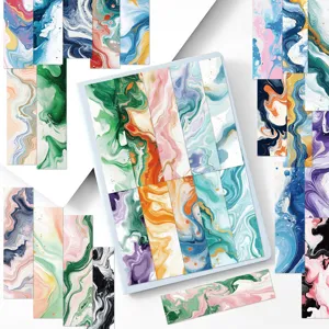 30 stuks gemarmerde bladwijzers set, DIY vloeibare kunst boekenlegger voor lezen en briefpapier.
