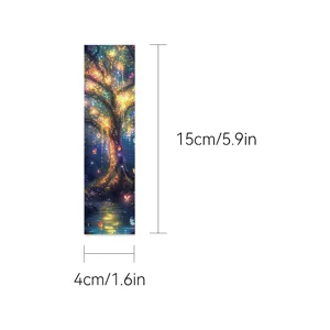 Magical forest theme paper bookmark with glowing tree and butterflies design 15x4cm