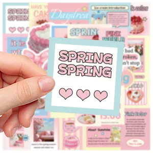 Roze cartoon stickerpakket schattige esthetische dagboek notitieboek decoratieve DIY.