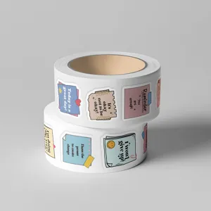 Rol met motiverende stickers, positieve affirmatie citaten stickers voor dagboek.